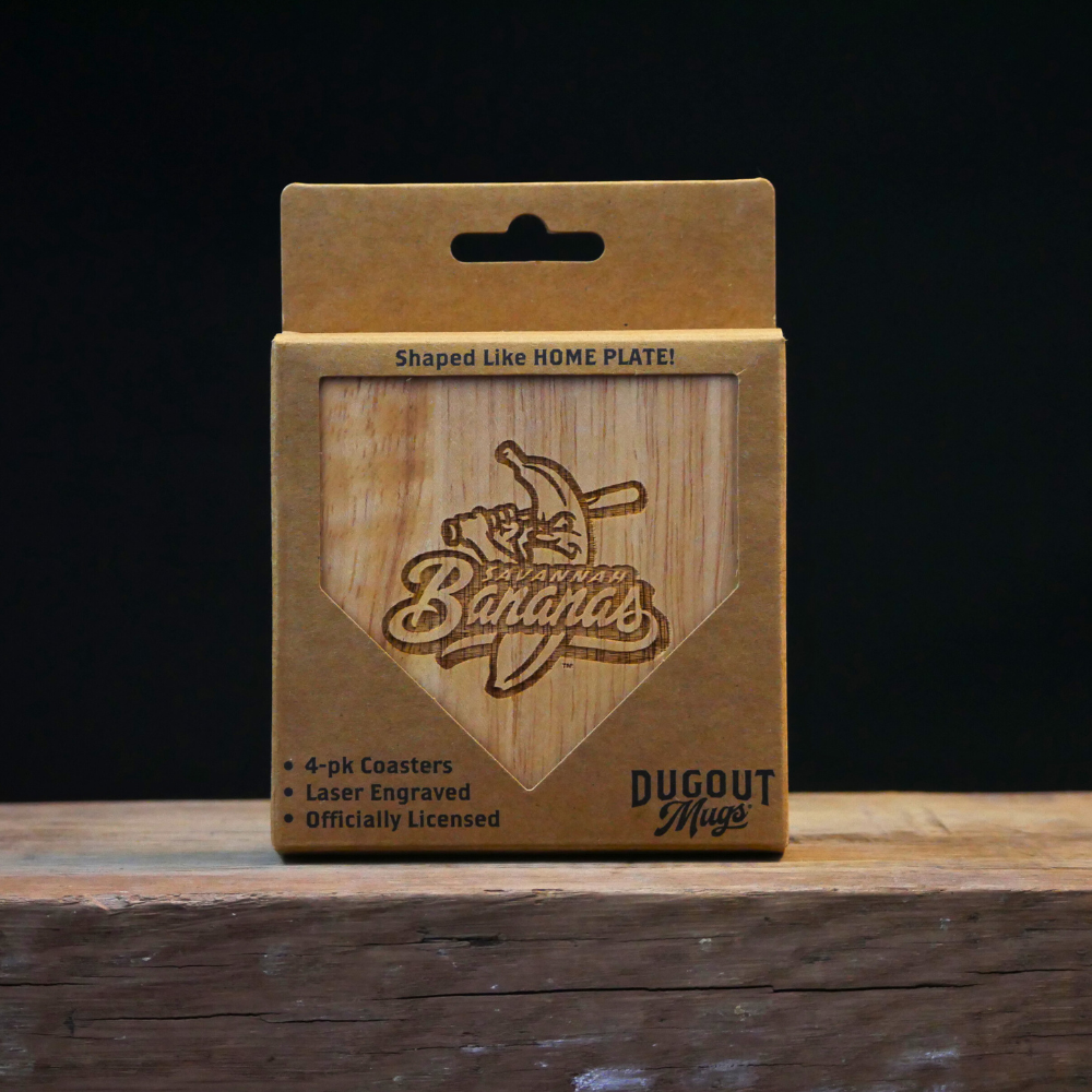 Savannah Bananas Wood Coasters | Dugout Mugs