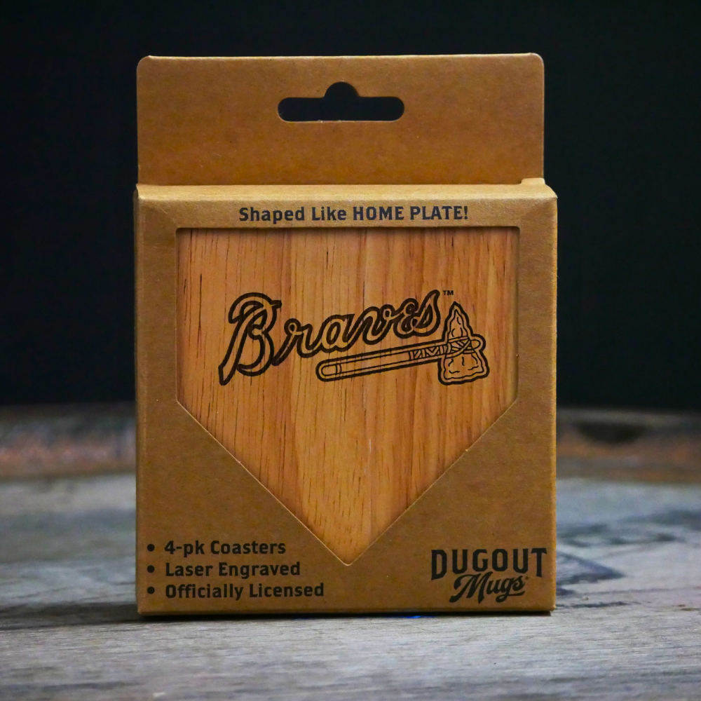 Atlanta Braves Dugout Mug® | 4 Pack Wooden Coaster Set