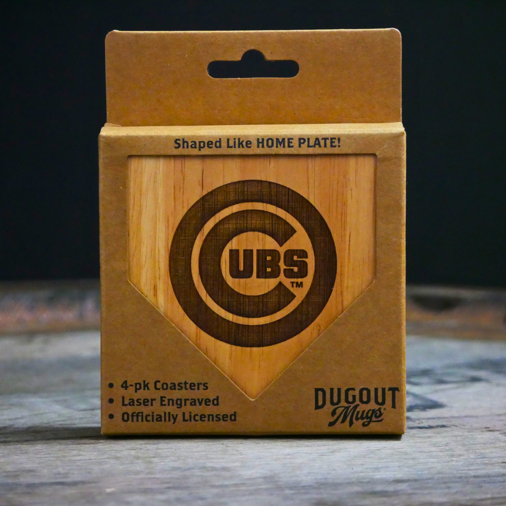 Chicago Cubs Dugout Mug® | 4 Pack Wooden Coaster Set