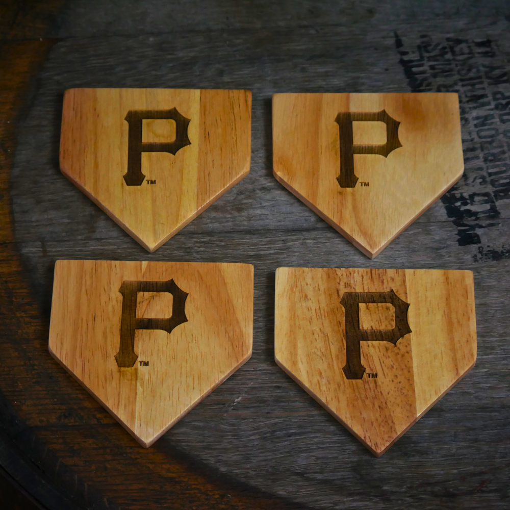 Pittsburgh Pirates "P" Dugout Mug® | 4 Pack Wooden Coaster Set