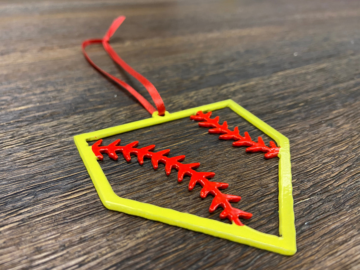 “STEEL HOME" Softball Christmas Ornament
