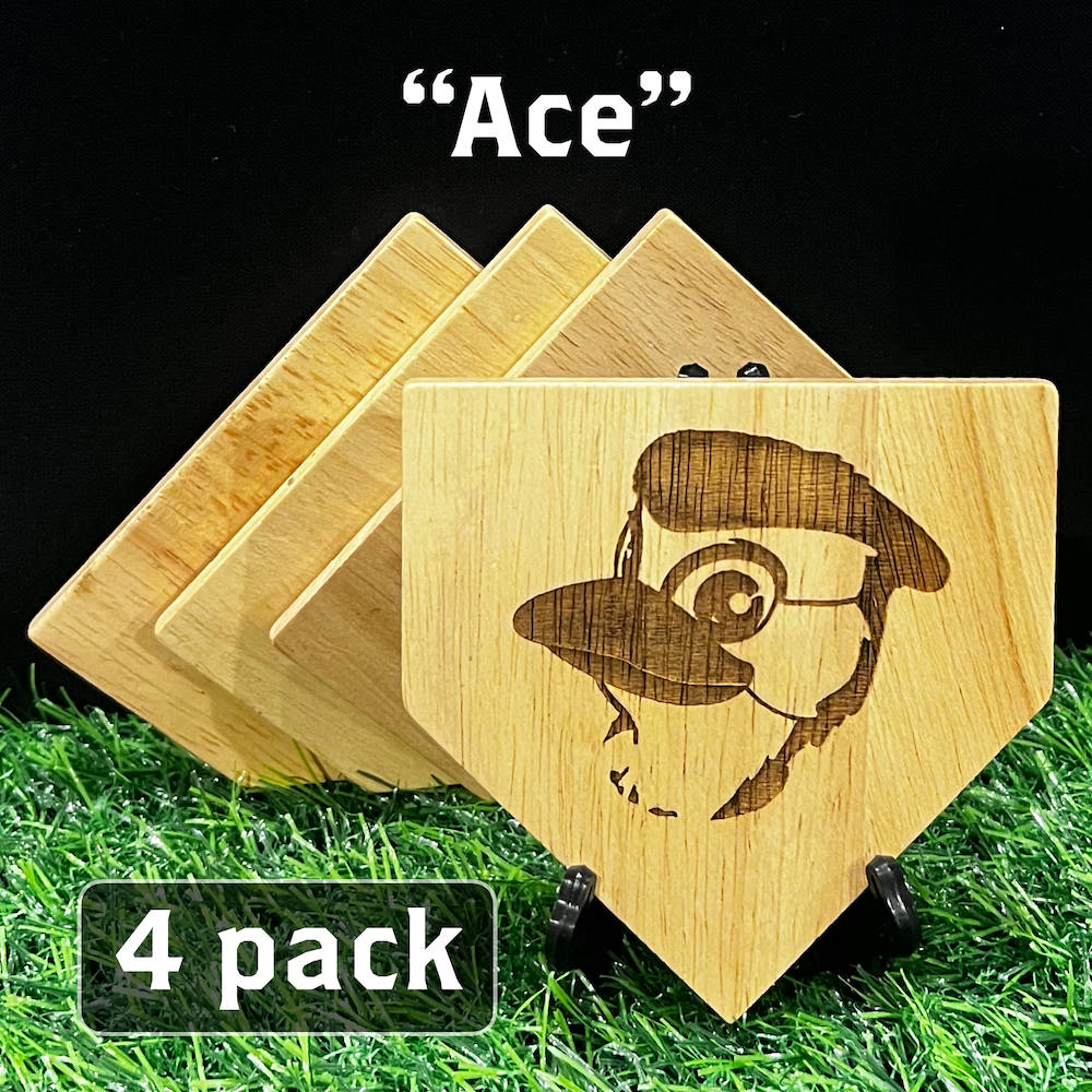 NEW ITEM - Wooden MLB Home Plate Coasters - MASCOT EDITION