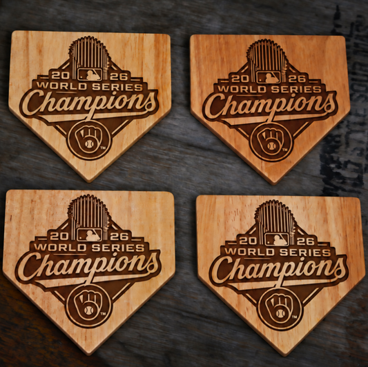 2026 Milwaukee Brewers World Series Champions Wood Coasters® | 4 Pack Wooden Coaster Set