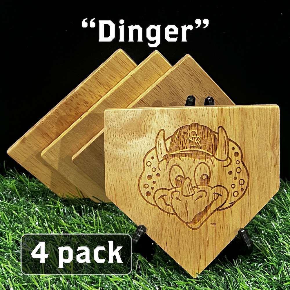 NEW ITEM - Wooden MLB Home Plate Coasters - MASCOT EDITION