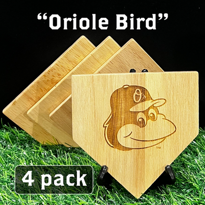 ALL 30 TEAMS - Wooden MLB Home Plate Coasters - MASCOT EDITION