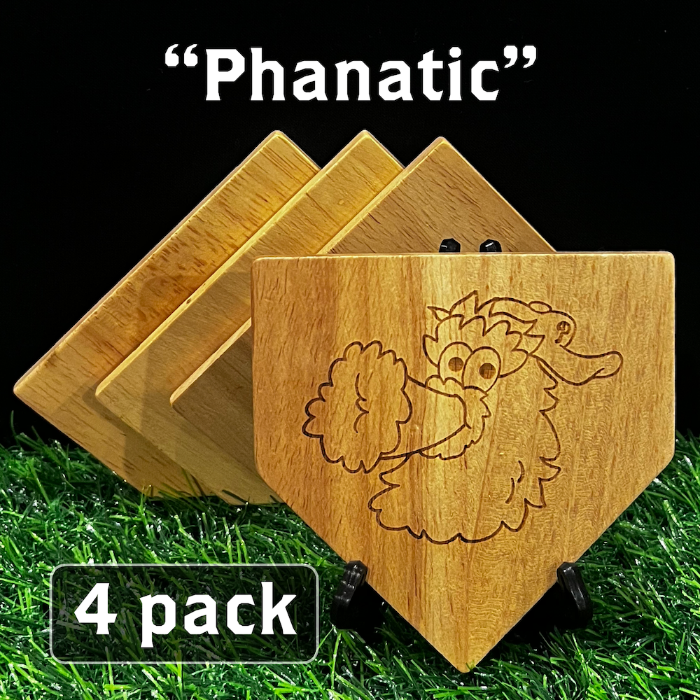 NEW ITEM - Wooden MLB Home Plate Coasters - MASCOT EDITION
