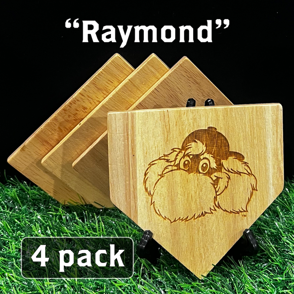 NEW ITEM - Wooden MLB Home Plate Coasters - MASCOT EDITION