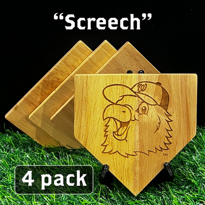 ALL 30 TEAMS - Wooden MLB Home Plate Coasters - MASCOT EDITION
