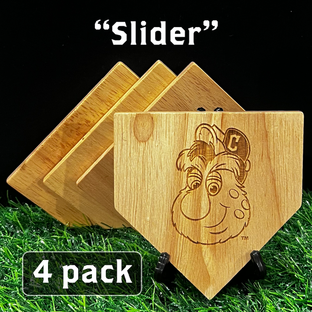 NEW ITEM - Wooden MLB Home Plate Coasters - MASCOT EDITION