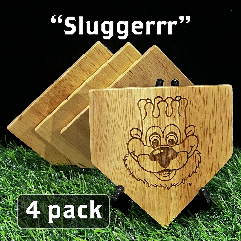 NEW ITEM - Wooden MLB Home Plate Coasters - MASCOT EDITION