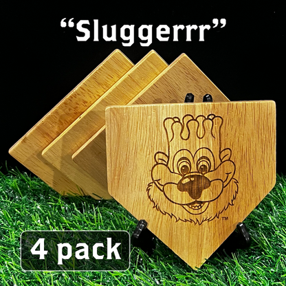 ALL 30 TEAMS - Wooden MLB Home Plate Coasters - MASCOT EDITION