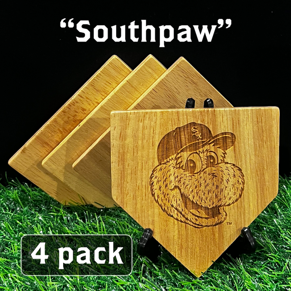 NEW ITEM - Wooden MLB Home Plate Coasters - MASCOT EDITION
