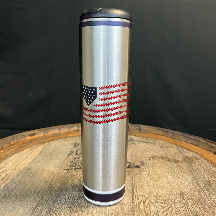 Stars and Stitches Metal Dugout Mug® | Baseball Bat Mug