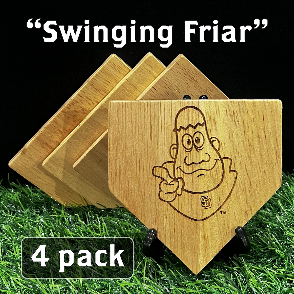 NEW ITEM - Wooden MLB Home Plate Coasters - MASCOT EDITION