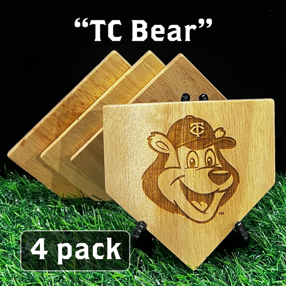 NEW ITEM - Wooden MLB Home Plate Coasters - MASCOT EDITION