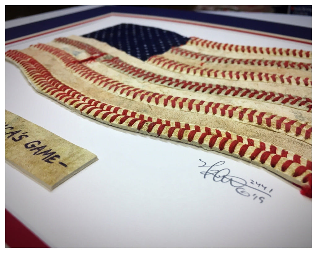 "America's Game" Original Baseball American Flag Artwork