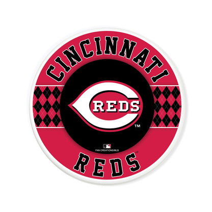 MLB - Cincinnati Reds 4 inch Ceramic Argyle Coaster