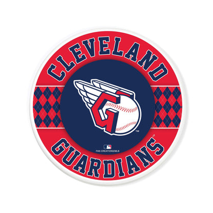 MLB - Cleveland Guardians 4 inch Ceramic Argyle Coaster